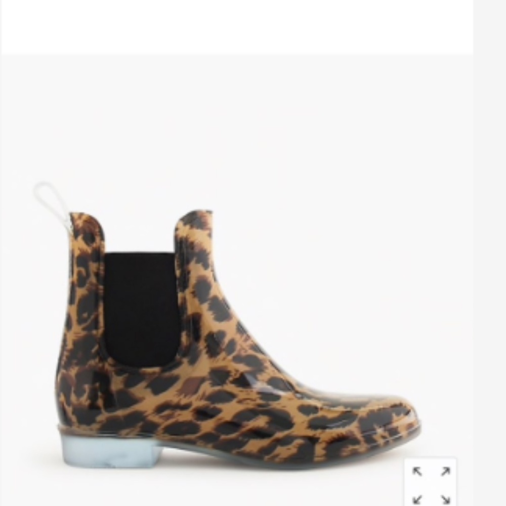 J Crew Leopard Chelsea Rain Boot